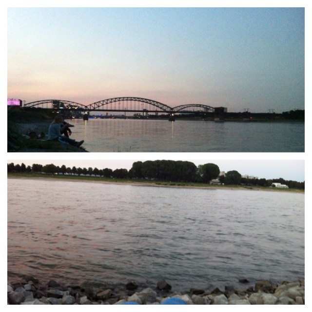 Sonnenuntergang am Rheinufer