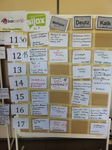 Sessionsplan BarCamp Köln (1. Tag)